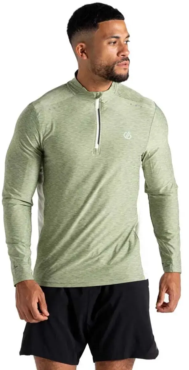 Dare2b Power Up Iii Half Rits Lange Mouw T-shirt Groen XS Man