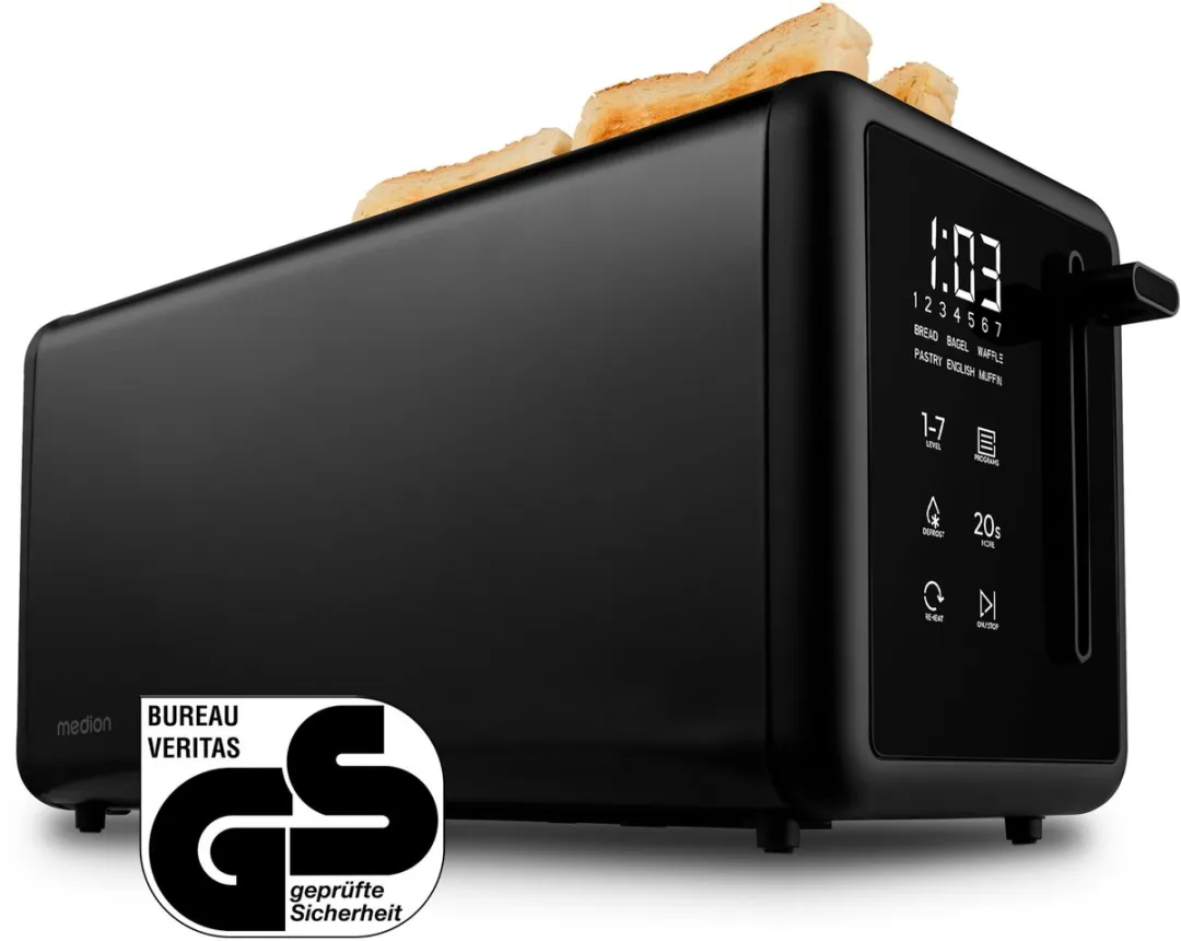 Medion MD12103 Broodrooster 4 sneetjes - 1450W - Zwart