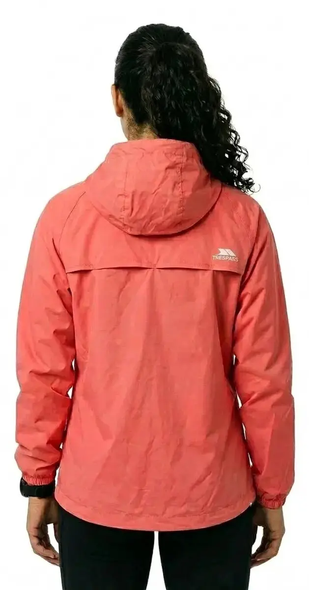 Trespass Qikpac Dames Waterdichte Hoodie-Jack - Peach Blush - afbeelding 4 van 6
