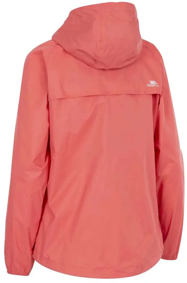 Trespass Qikpac Dames Waterdichte Hoodie-Jack - Peach Blush - afbeelding 3 van 6