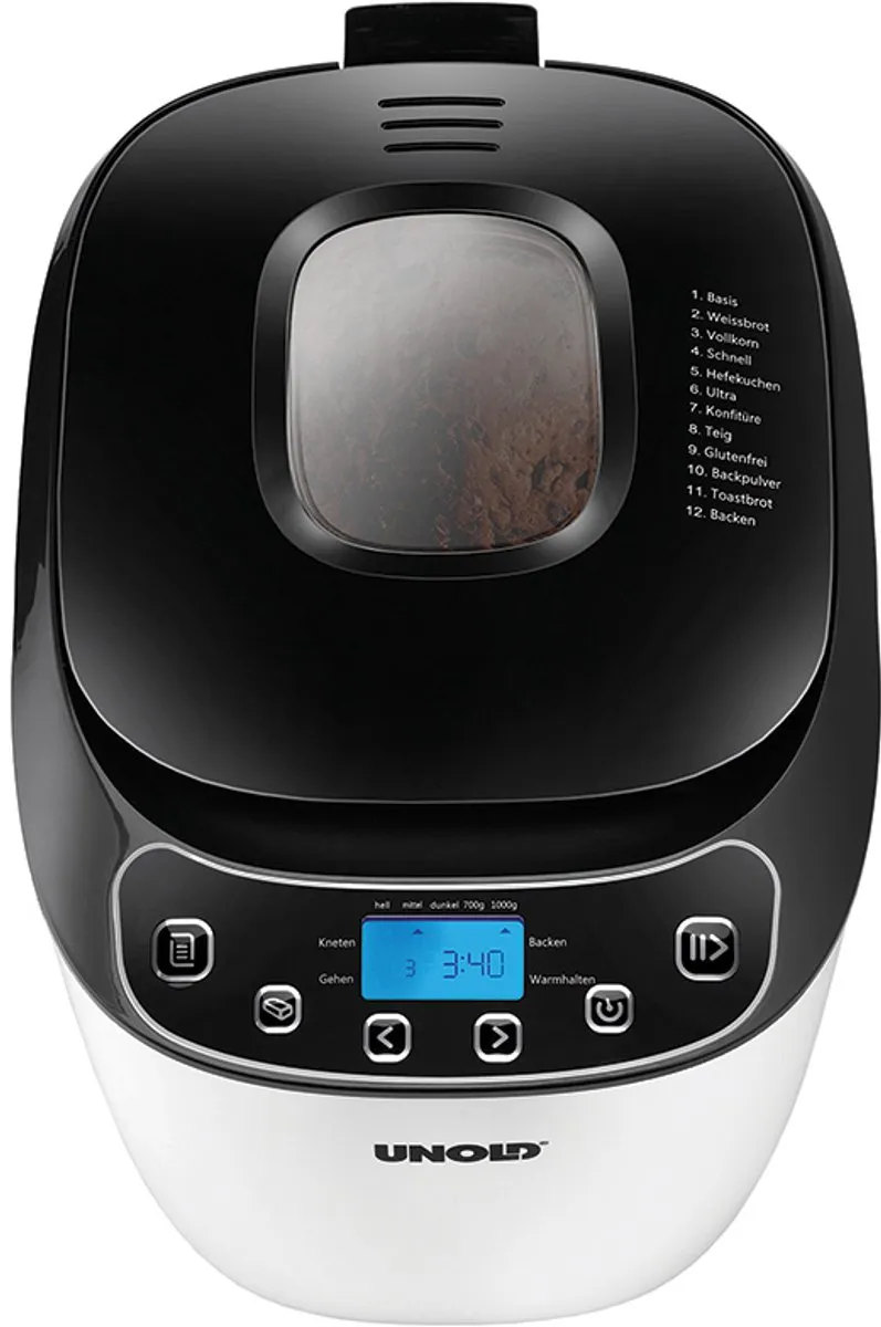 Unold 68010 Broodbakmachine 550W - 12 Programma's - Zwart/Wit