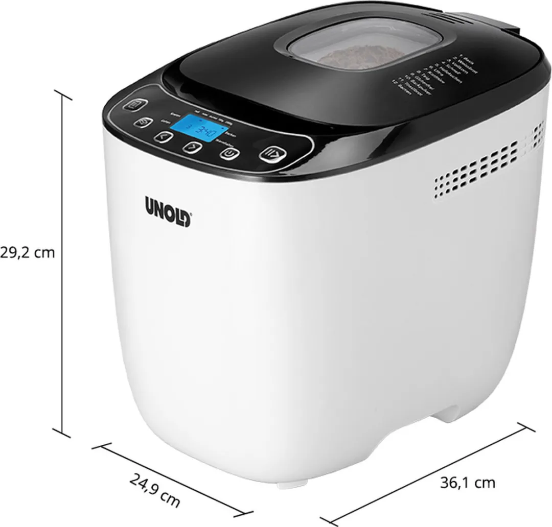 Unold 68010 Broodbakmachine 550W - 12 Programma's - Zwart/Wit