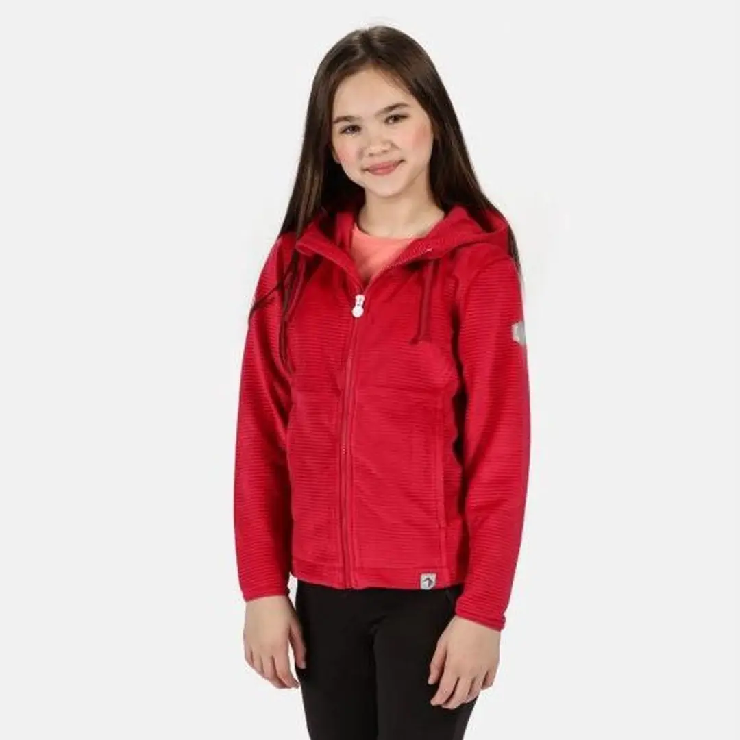 Tapley wandelfleece van geribd velours met rits over de volle lengte en capuchon