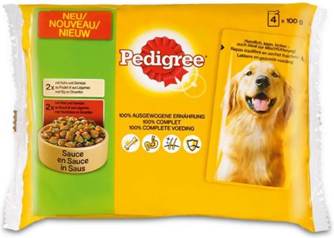 Pedigree Multipack Hondenvoer in Saus 4x100g