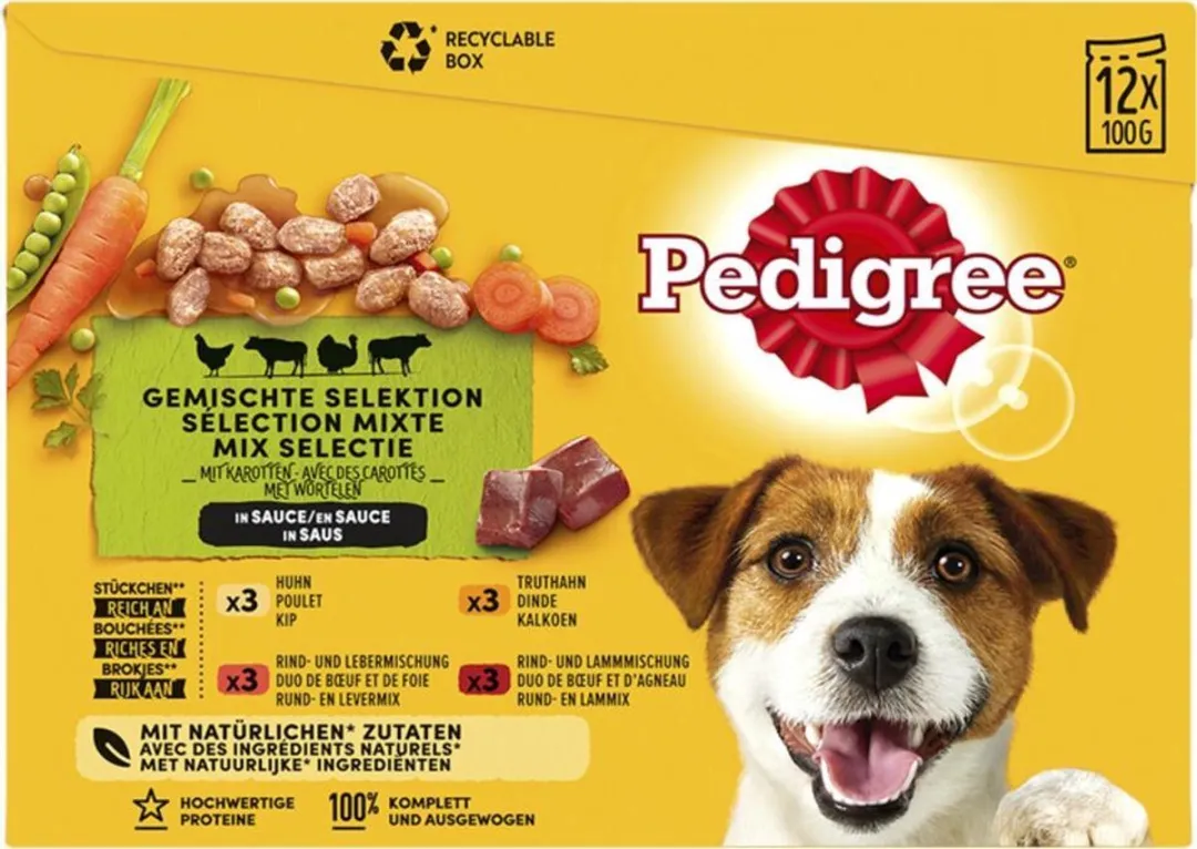 Pedigree Multipack Hondenvoer in Saus 4x100g