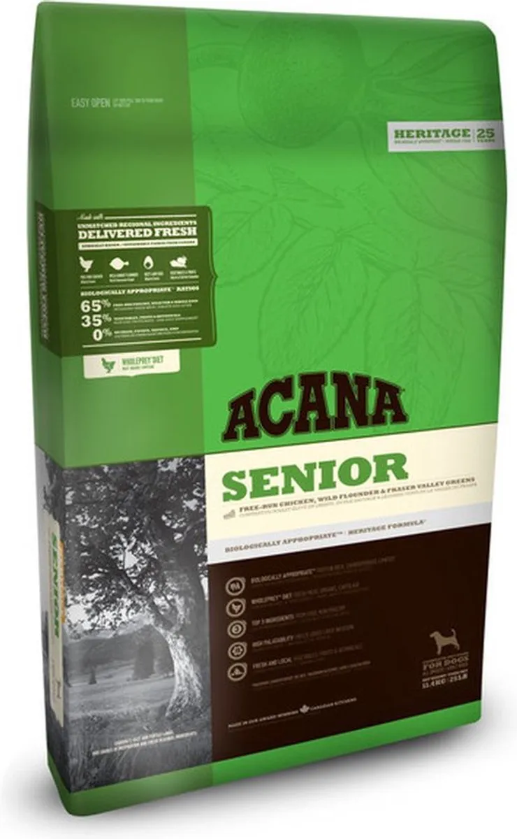 Acana Heritage Senior Kip & Kalkoen Hondenvoer 11.4kg - afbeelding 6 van 6