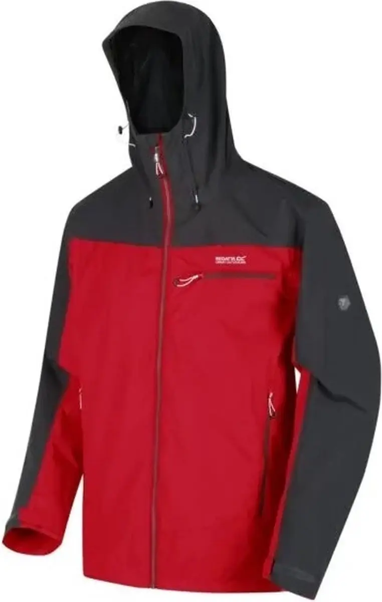 Regatta Highton Waterdichte Stretch Wandeljas Met Capuchon Voor Heren Rood Zwart