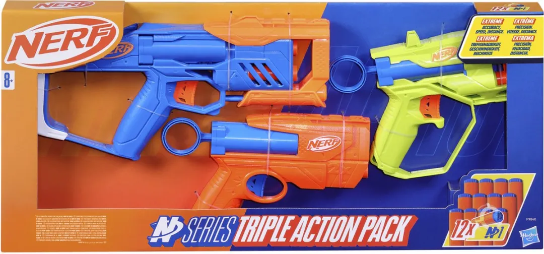 Nerf N Series Triple Action Pack F9840EU4 - Meerkleurig