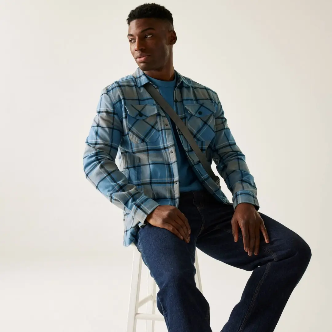 Spennith shacket shirt met fleece-voering voor heren