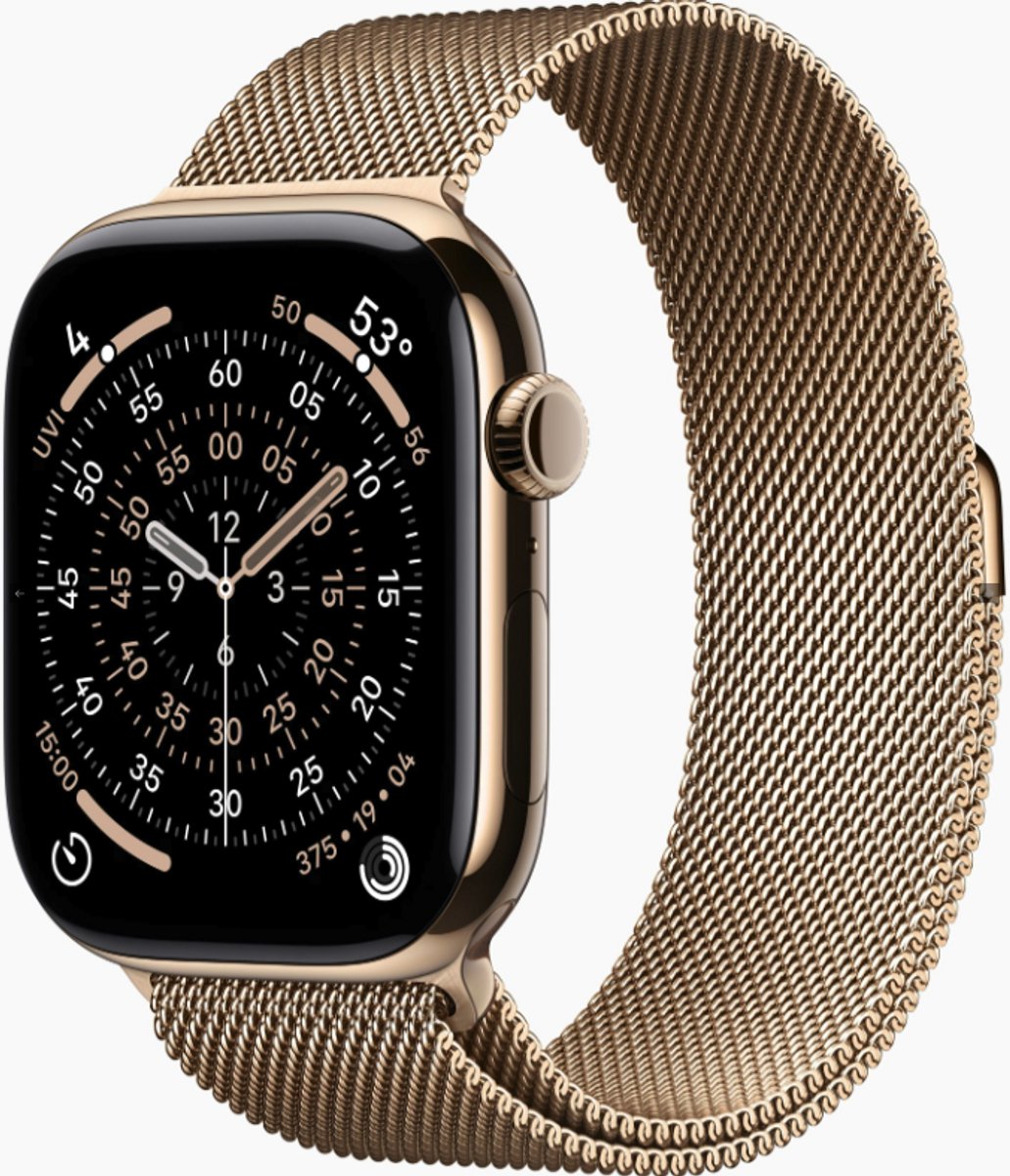 Apple Watch 11 - Wifi + 5G - 42mm - Gold Titanium Case with Gold Milanese Loop