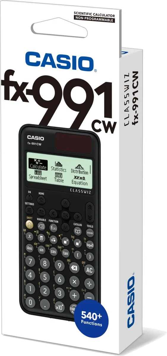 Casio fx-991CW - Wetenschappelijke rekenmachine - Geavanceerde functies voor gebruik HBO/WO en professioneel