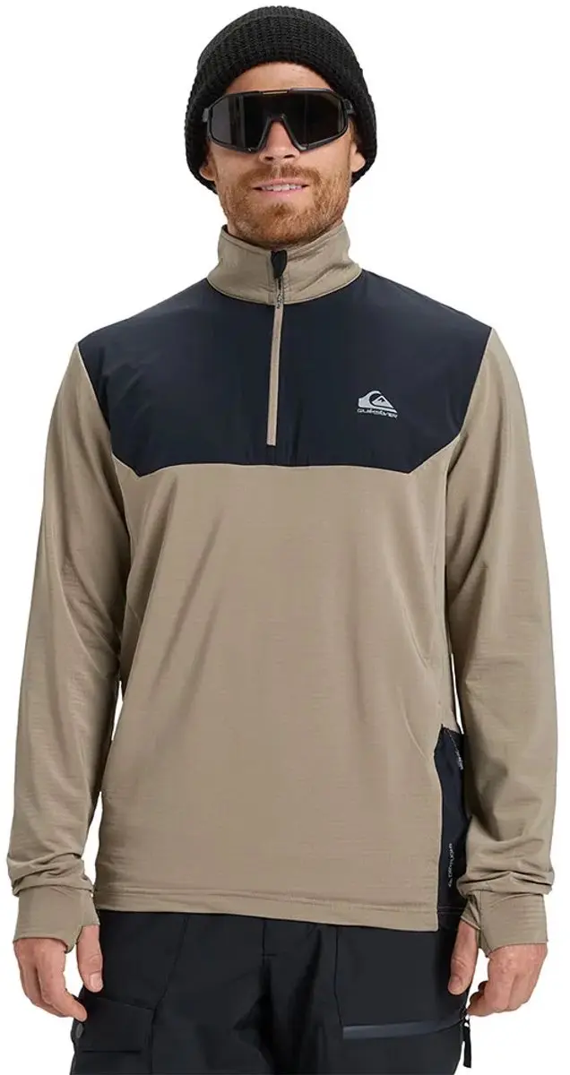 Quiksilver Early Start Fleece Met Halve Rits Beige S Man