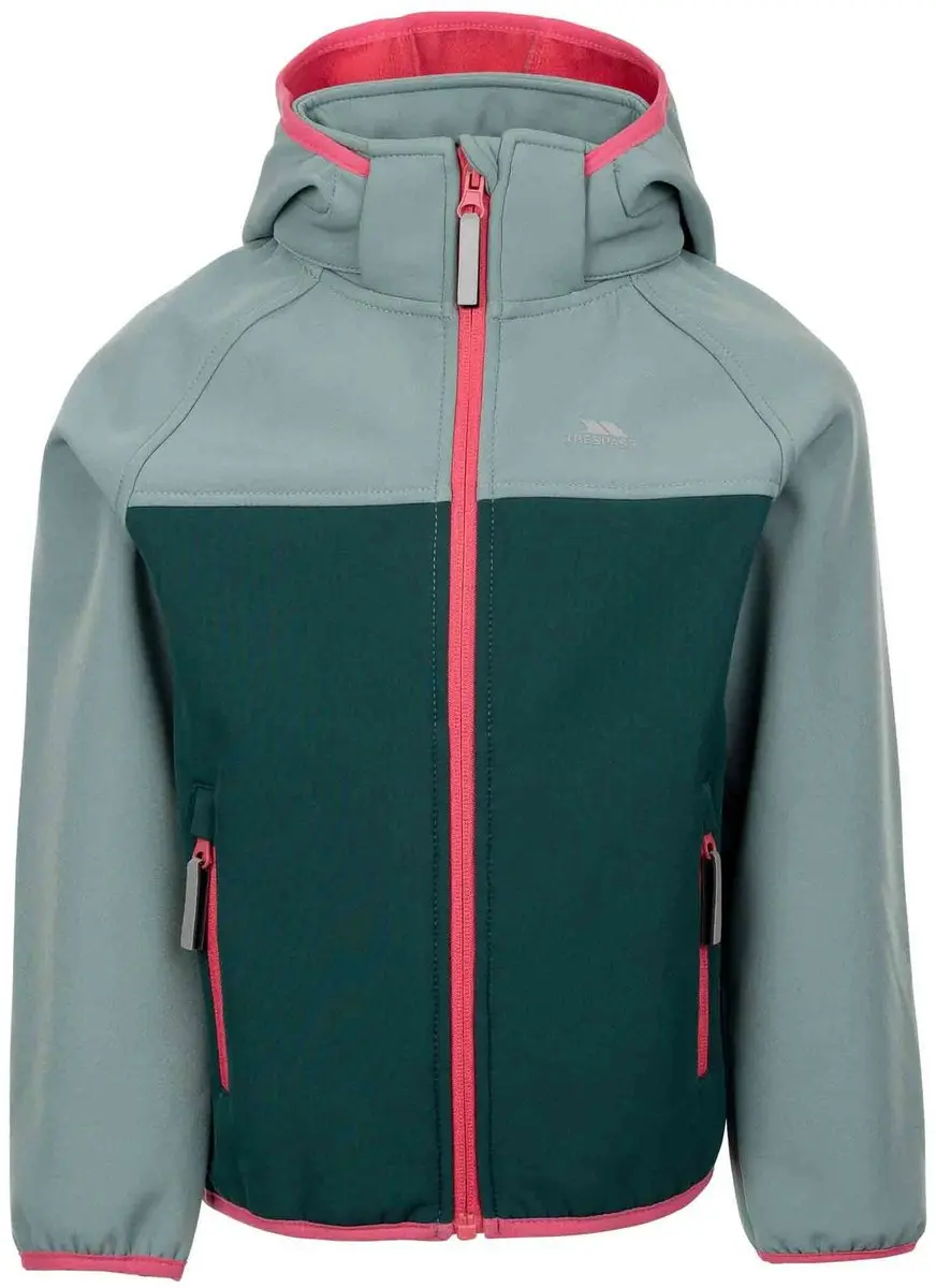 Trespass Hanbury Softshelljack Groen 5-6 Years Meisje