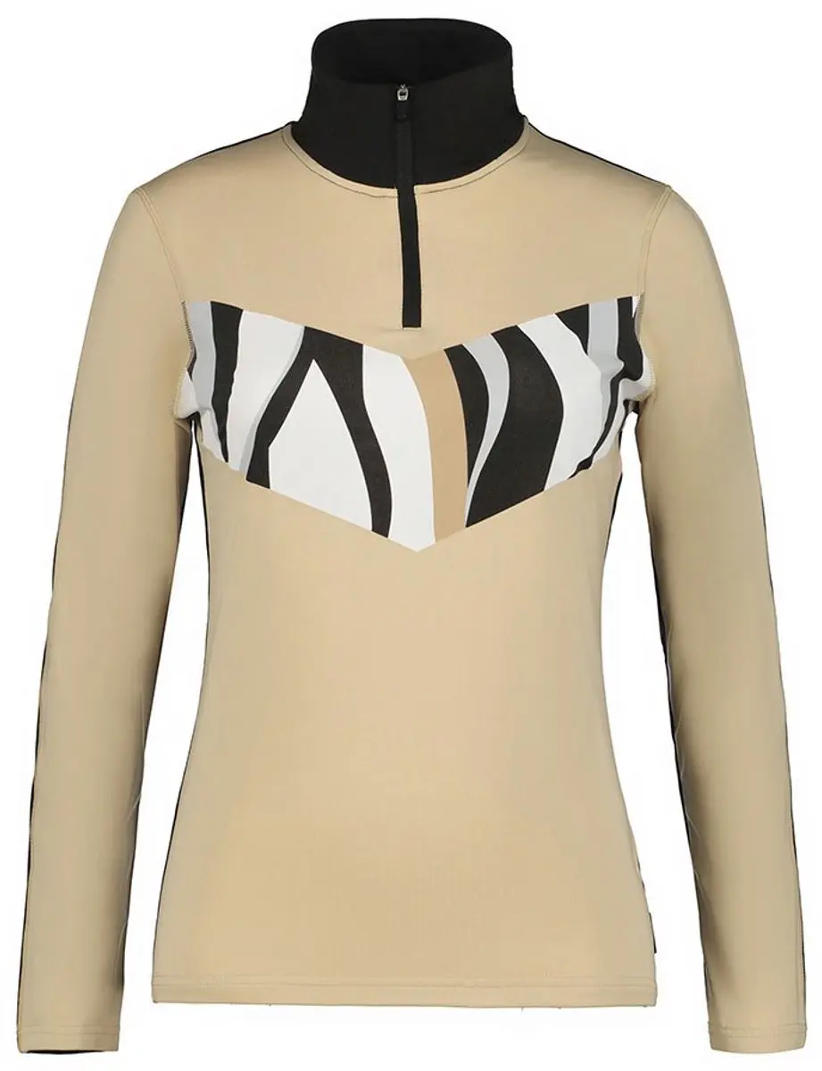 Icepeak Ellery Half Rits Lange Mouw T-shirt Beige 2XL Vrouw