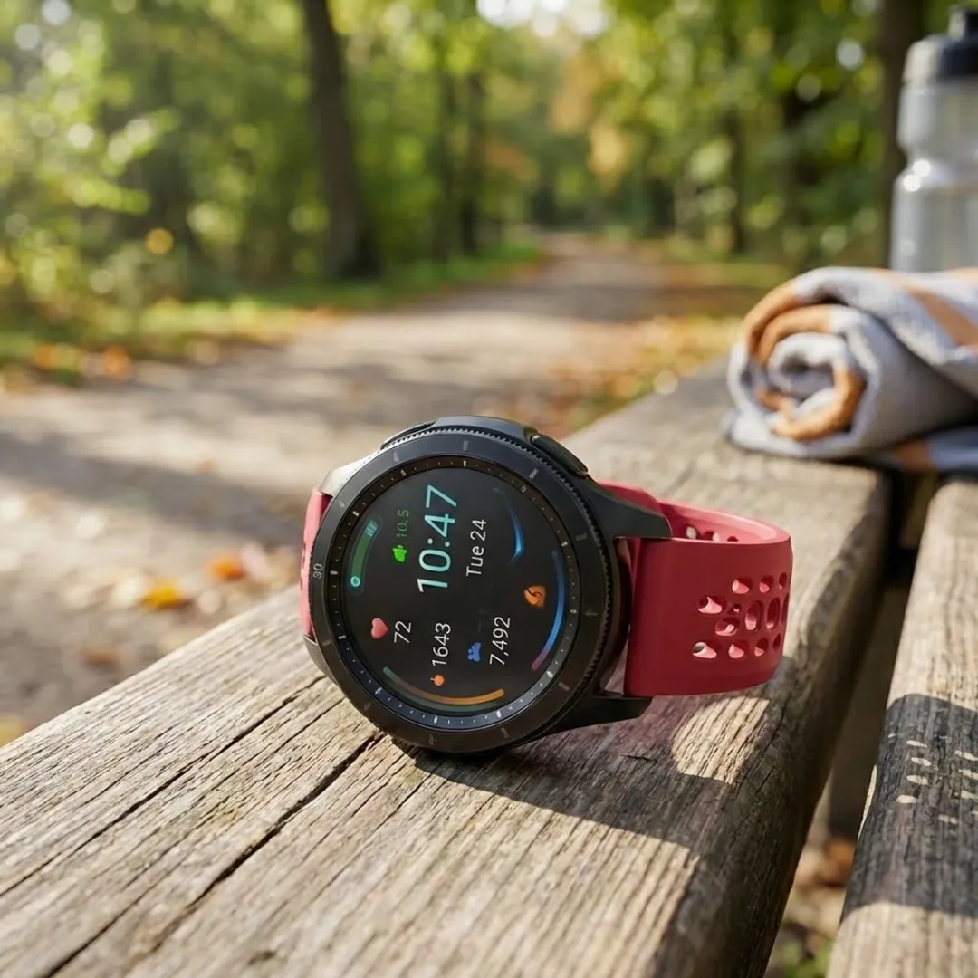 NUVEX Cinnaberrood Horlogebandje 20mm - Samsung Galaxy Watch