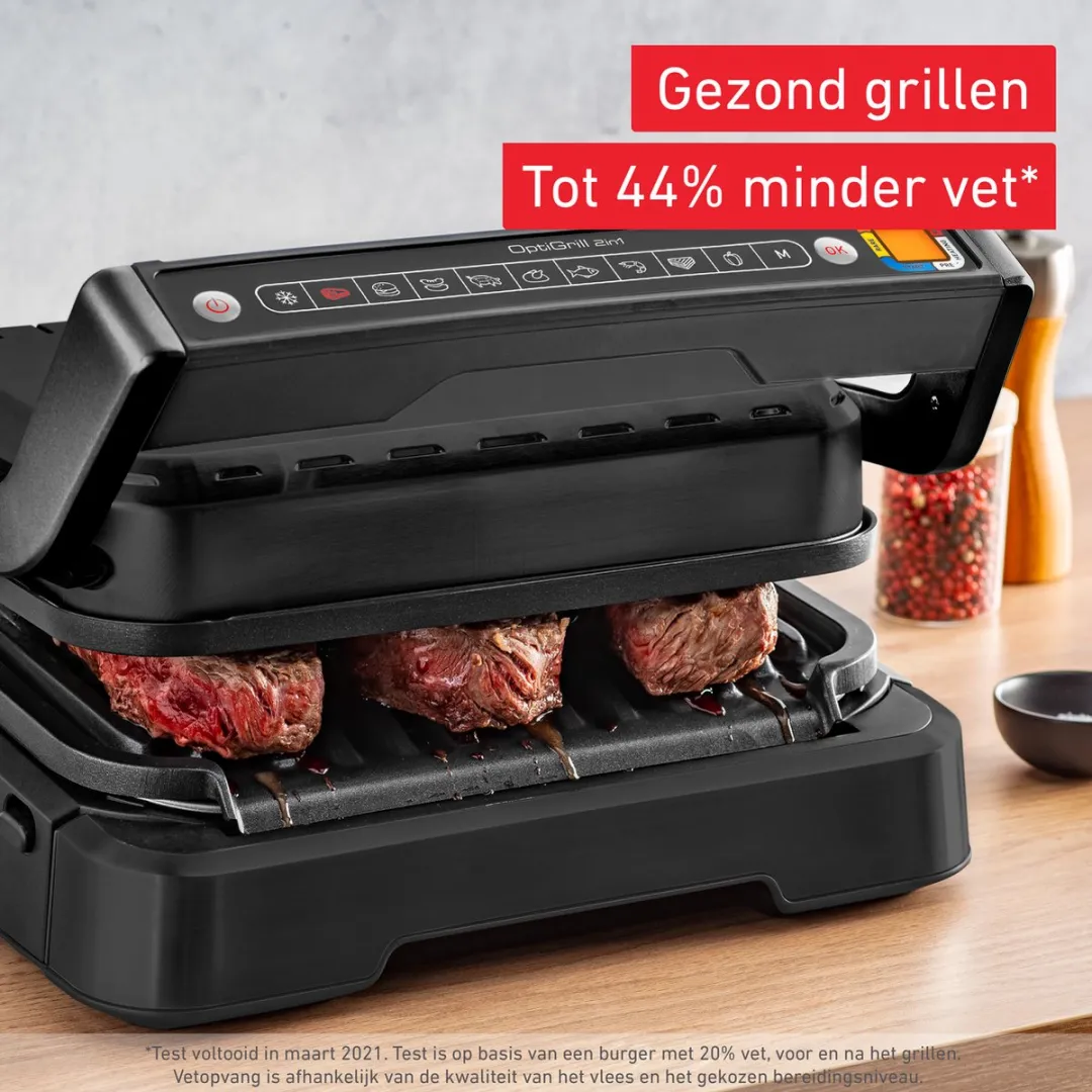 Tefal OptiGrill 4in1 GC7748 Contactgrill 2100W - Zwart/RVS