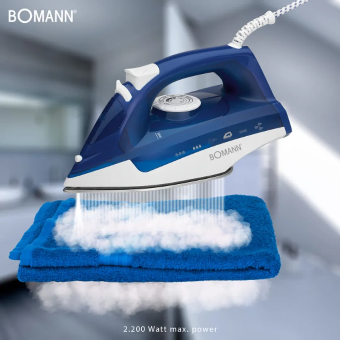 Bomann DB 6004 CB Stoomstrijkijzer 2200W - 250ml - Blauw/Wit