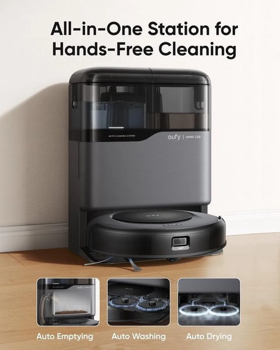 Eufy Omni C20 Robotstofzuiger - 7.000 Pa - Zwart