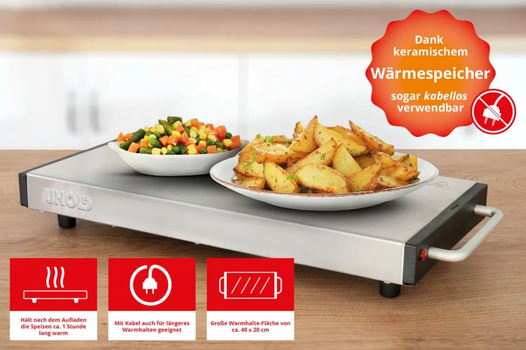Unold Elena 58845 Warmhoudplaat - 1100W - RVS - afbeelding 6 van 6