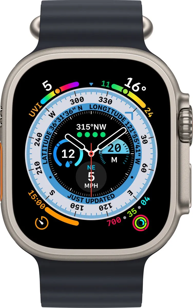 Apple Watch Ocean Bandje 49mm - Zwart