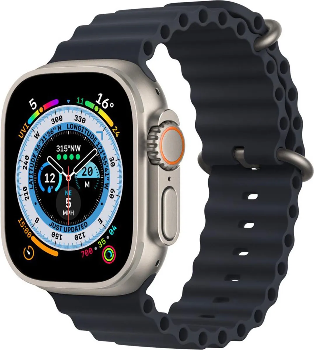 Apple Watch Ocean Bandje 49mm - Zwart
