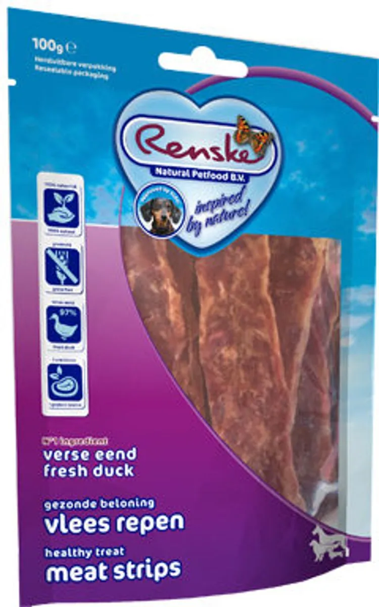 Renske Vleesrepen Hondensnacks Konijn & Groente 100g