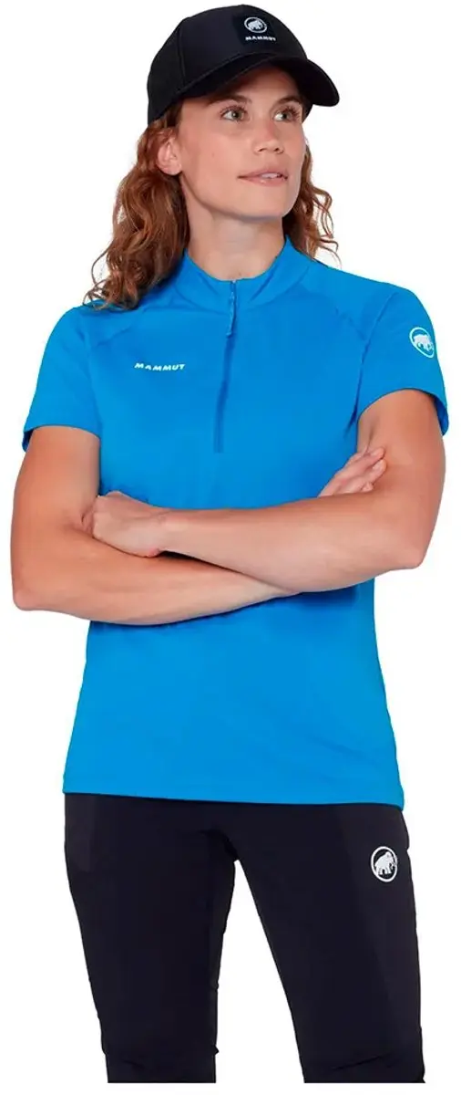 Mammut Ducan Fl Half Rits T-shirt Met Korte Mouwen Blauw XL Vrouw