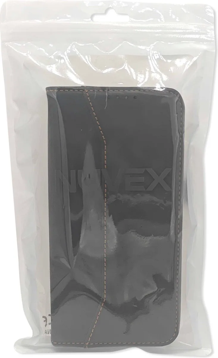 NUVEX Hoesje iPhone 15 Pro Max - Anti-Shock Bookcase - 2 Pasjes - Zwart