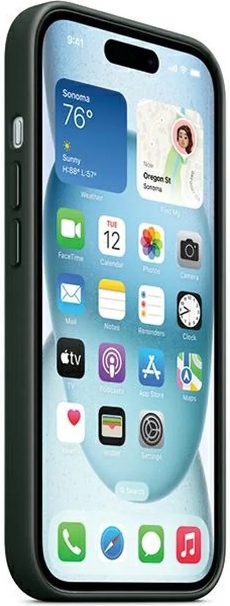 Apple FineWoven Hoes iPhone 15 Plus - Evergreen - MT4F3ZM/A