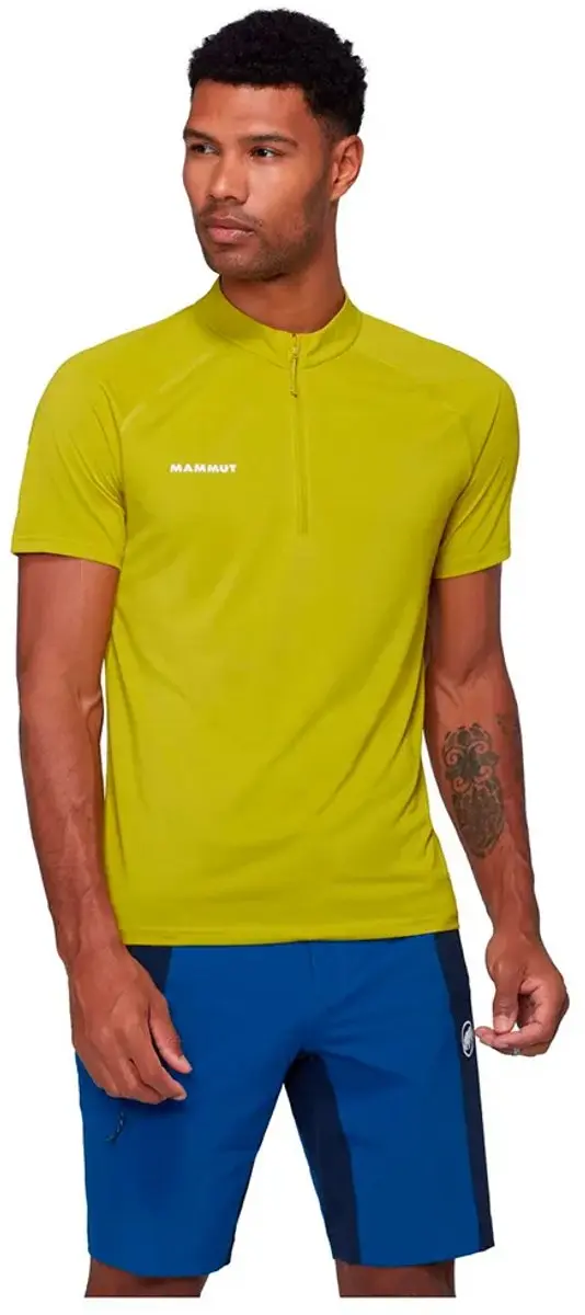 Mammut Ducan Fl Half Rits T-shirt Met Korte Mouwen Geel M Man