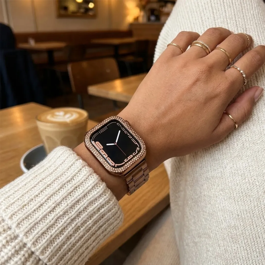 NUVEX Smartwatch Screenprotector Set 5 Stuks - Apple Watch 42mm - Zwart/Transparant/Zilver/Roze/Roségoud
