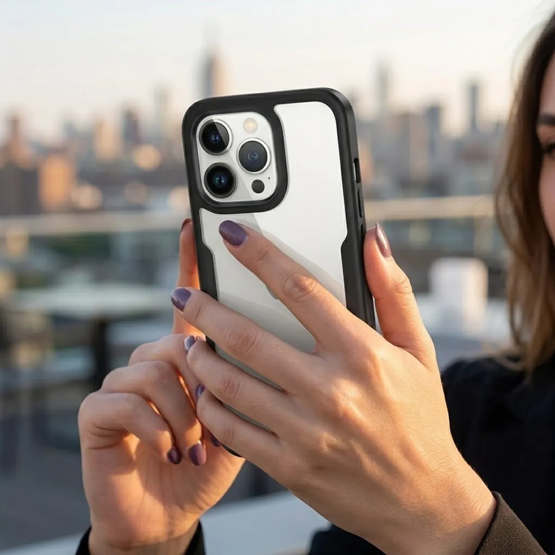 NUVEX iPhone 14 Pro Hoesje - Zwart Transparant