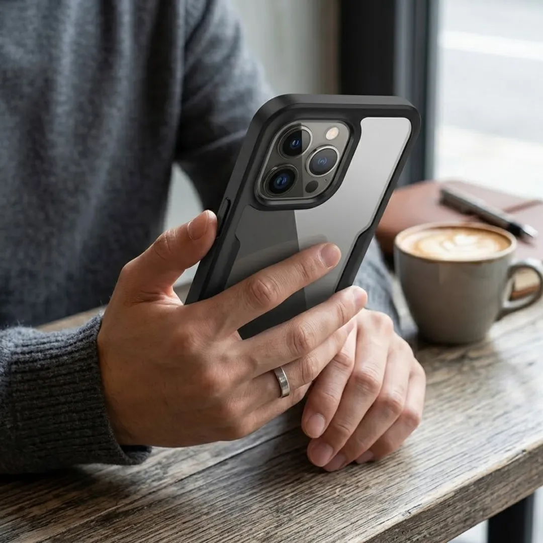 NUVEX iPhone 14 Pro Hoesje - Zwart Transparant