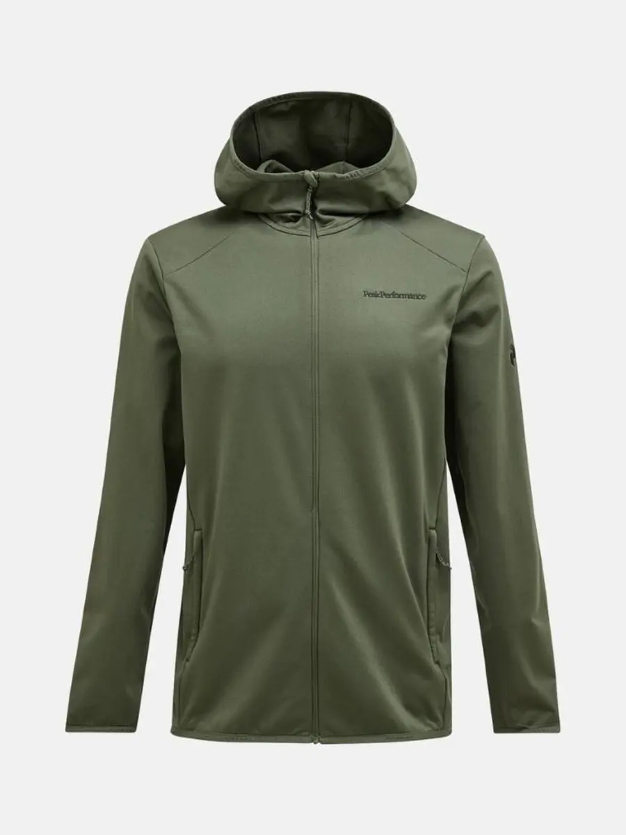 Light Zip Hood Fleece Heren Pine Needle XL