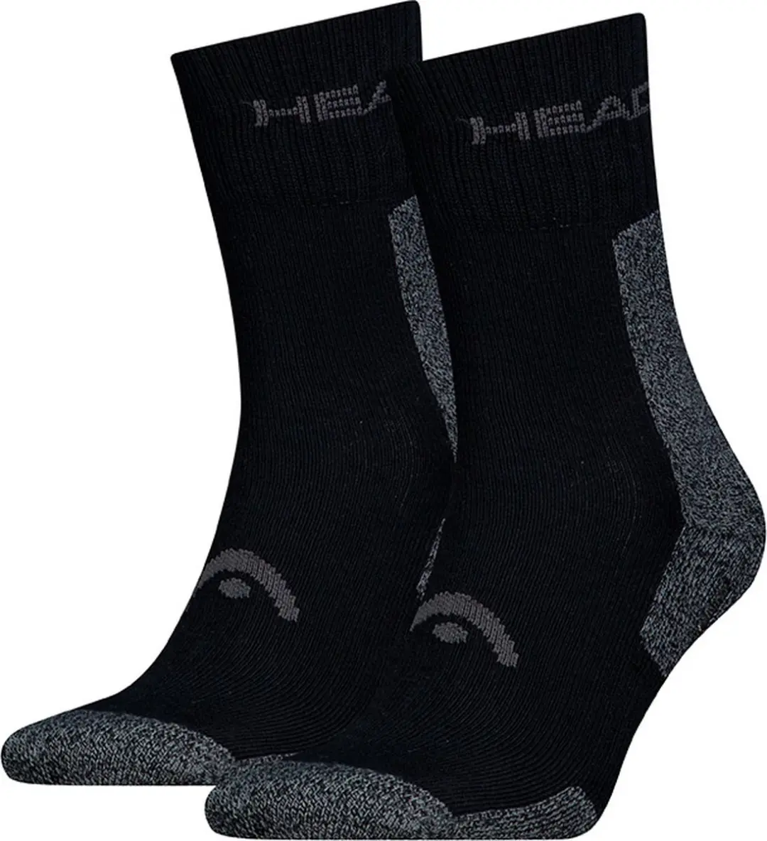 HEAD unisex 2P halfhoge sokken hiking zwart