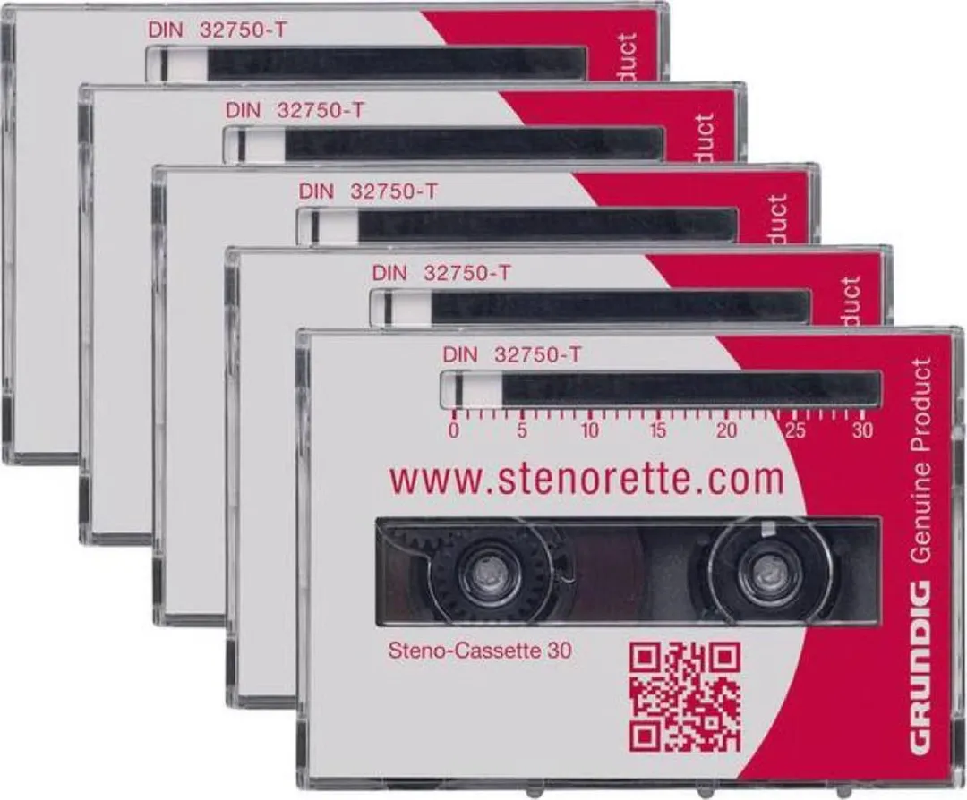 Grundig Steno Cassette GGO5610 - 5 Stuks 30min - Grijs - afbeelding 2 van 2