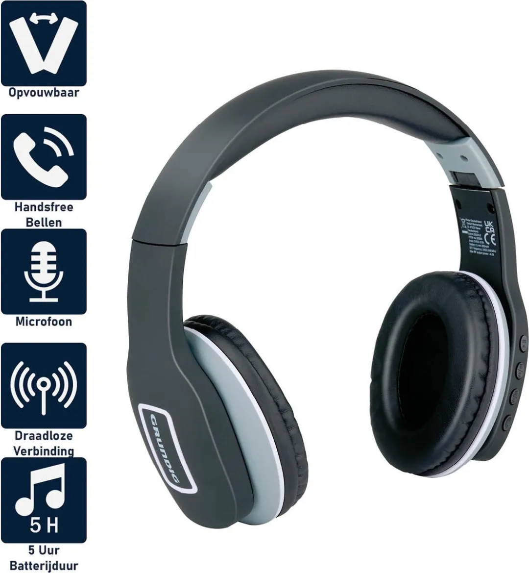 Grundig 8711252301327 Bluetooth Over-Ear Koptelefoon - Zwart