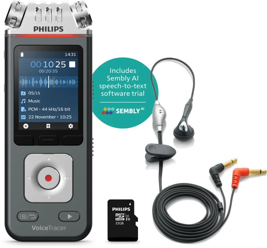 Philips Sound DVT61137 Stereo Audio Recorder - 8GB - Antraciet - afbeelding 6 van 6