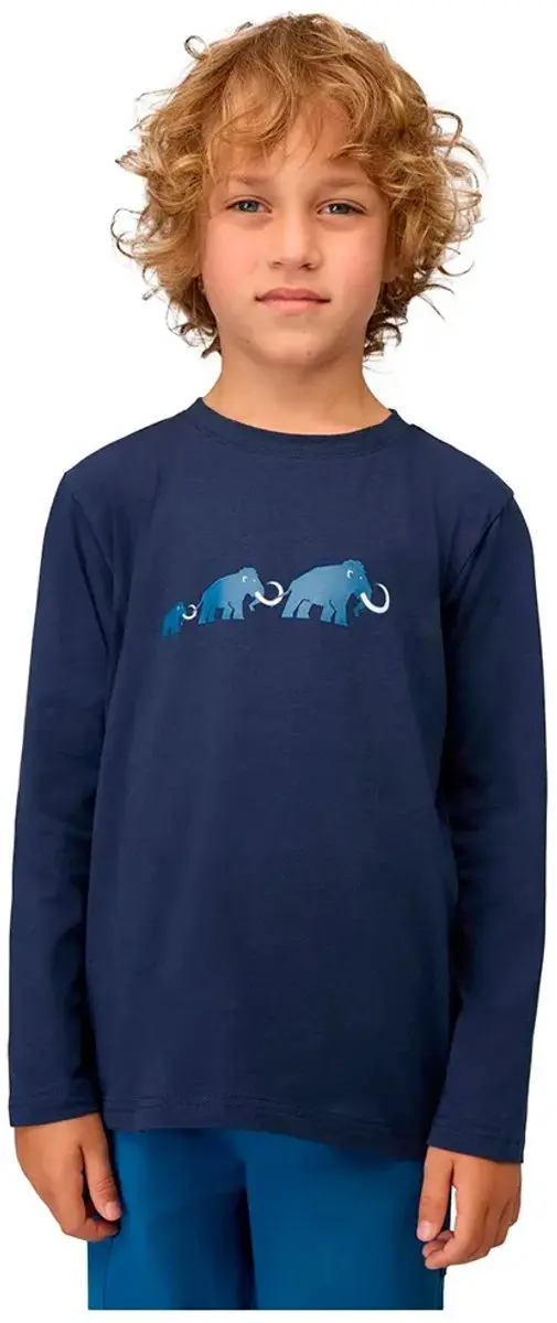 Mammut Core Logo T-shirt Met Lange Mouwen Blauw 128 cm Jongen