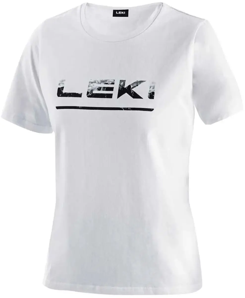 Leki Logo T-shirt Met Korte Mouwen Wit S Vrouw