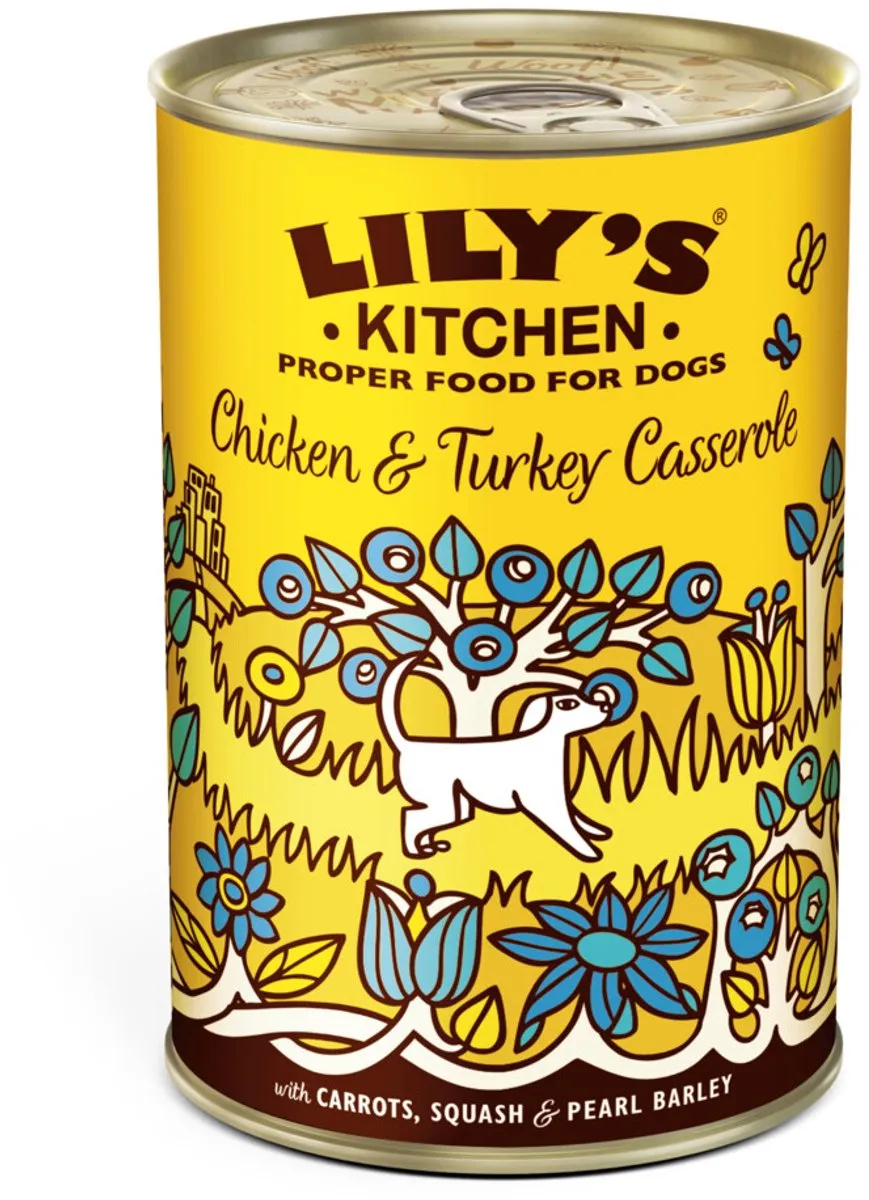 Lily's Kitchen Hondenvoer Nat Casserole Kip & Kalkoen - 3 x 400 gr - Voordeelverpakking