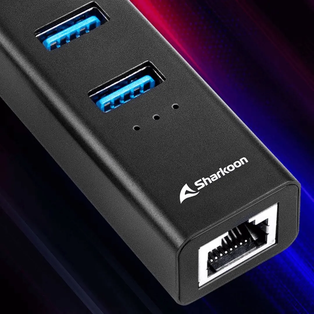 Sharkoon 4-Port USB Hub 4044951037575 - Zwart