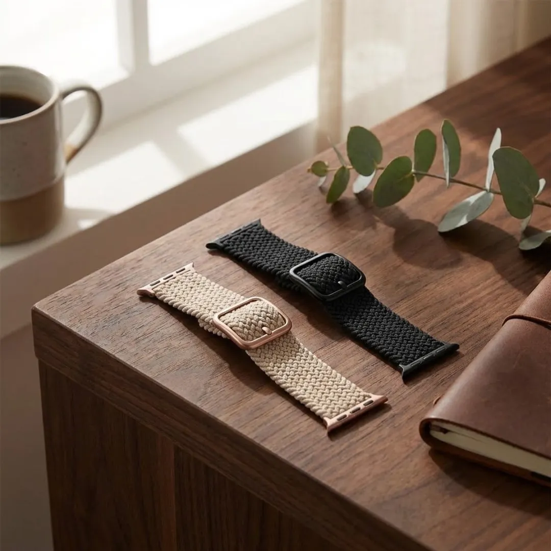 NUVEX Horlogeband Apple Watch 38-42mm - Beige/Zwart - 2 Stuks