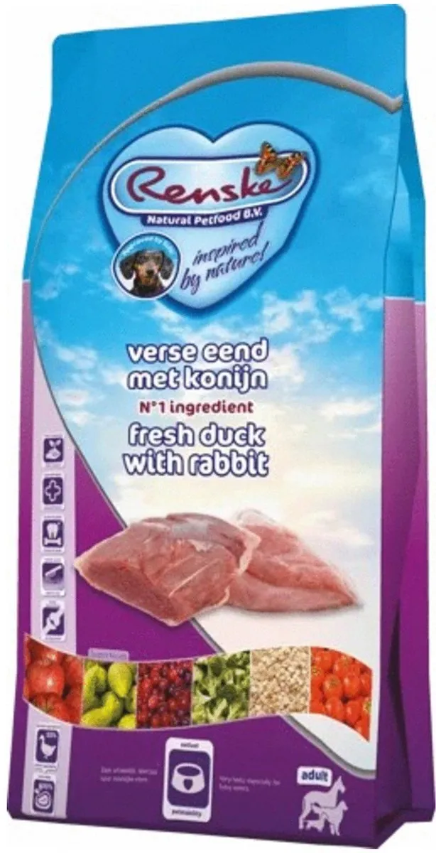 Renske Super Premium Hondenvoer Eend & Konijn 6.5 kg