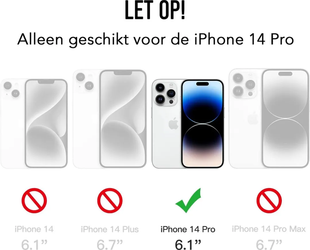 NUVEX iPhone 14 Pro Hoesje - Zwart - Met Screenprotector - MPN 8721082980098