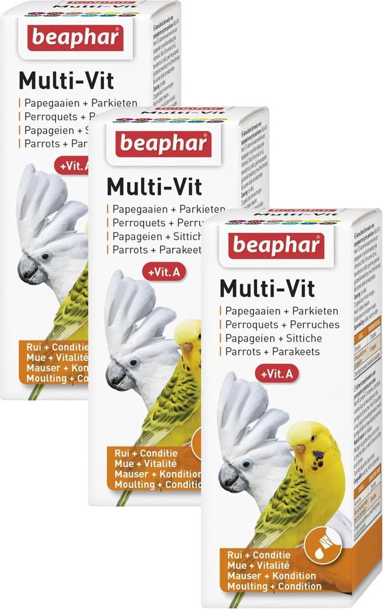 Beaphar Multi-Vitamine Papegaaien 50ml - 3 Stuks - afbeelding 2 van 2
