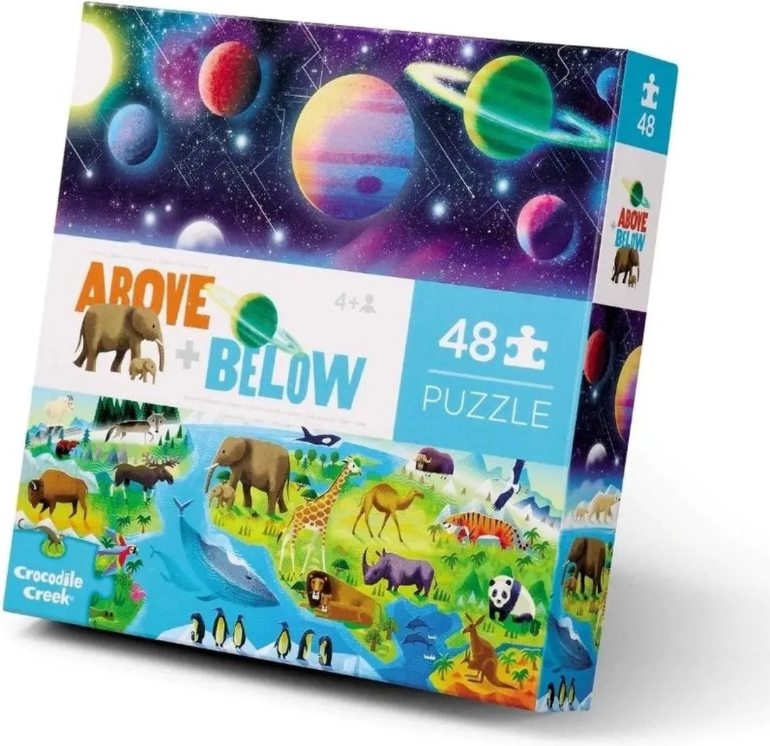 Crocodile Creek Above + Below Puzzel 48 Stuks - De Aarde en de Ruimte - Meerkleurig