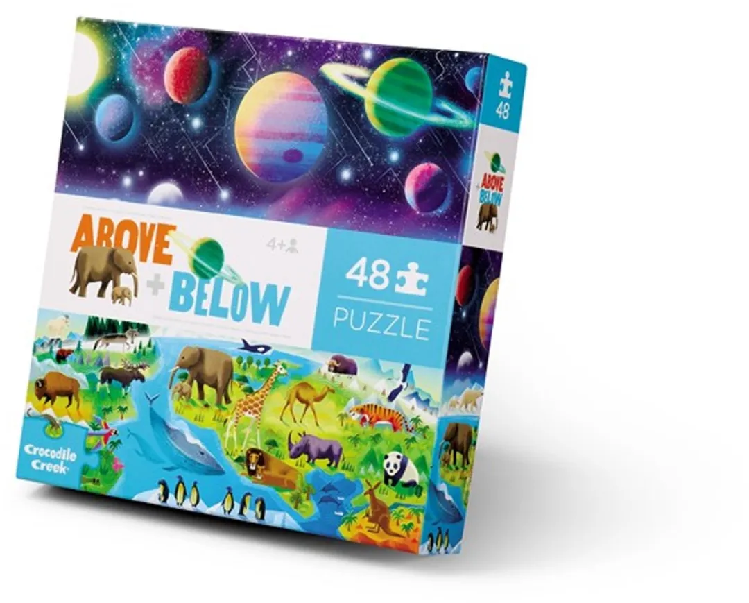 Crocodile Creek Above + Below Puzzel 48 Stuks - De Aarde en de Ruimte - Meerkleurig