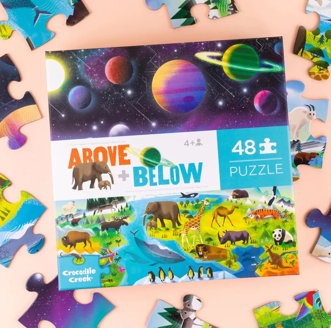 Crocodile Creek Above + Below Puzzel 48 Stuks - De Aarde en de Ruimte - Meerkleurig