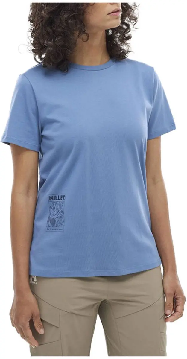 Millet Chamonix Flower T-shirt Met Korte Mouwen Blauw L Vrouw